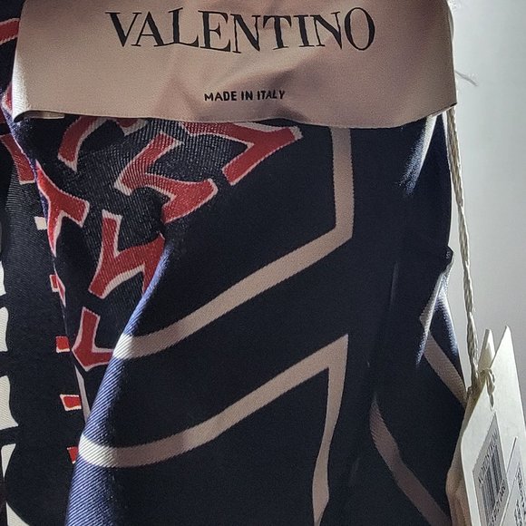 VALENTINO Mock-neck Long-sleeve Puzzle-print Midi Dress Womens Size 12 $5030 - Picture 6 of 9